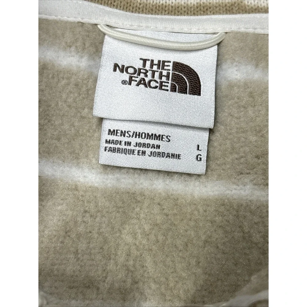 Mens The North Face Leo Gordon Lyon 2 1/2 Zip Jacket Tan/White Fleece Sweater L